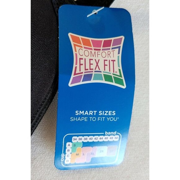 Hanes G199 Women's Smooth Comfort Foam Wireless Bra Size Large Black NEW - Picture 2 of 5